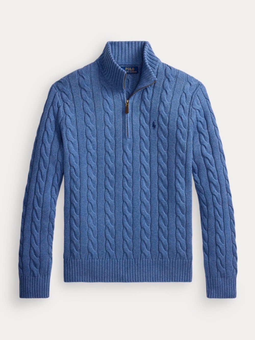 Polo Ralph Lauren Cable Knit Quarter-Zip Sweater – Blue